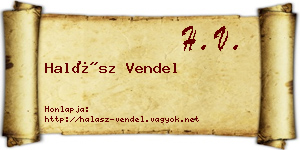 Halász Vendel névjegykártya