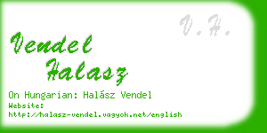 vendel halasz business card