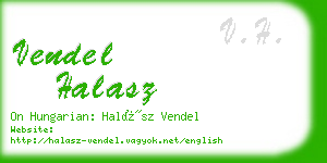 vendel halasz business card